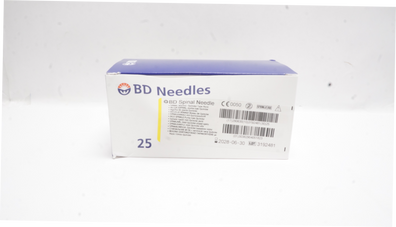 BD 405182 Becton Spinal Ndle Quincke Type Point 20G x 3.50 inch  - Box of 25
